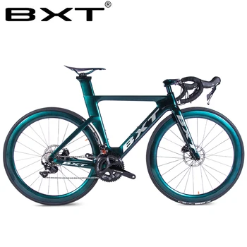 BXT дорожный гоночный велосипед супер светильник T800 карбоновая 700C рама для шоссейного велосипеда 25C колеса в комплекте велосипедный гоночны...