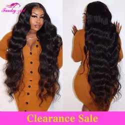 30 32Inch Body Wave Lace Front Wig Brazilian Human Hair For Black Women Pre Plucked Remy Hair Transparent Lace Frontal Wigs