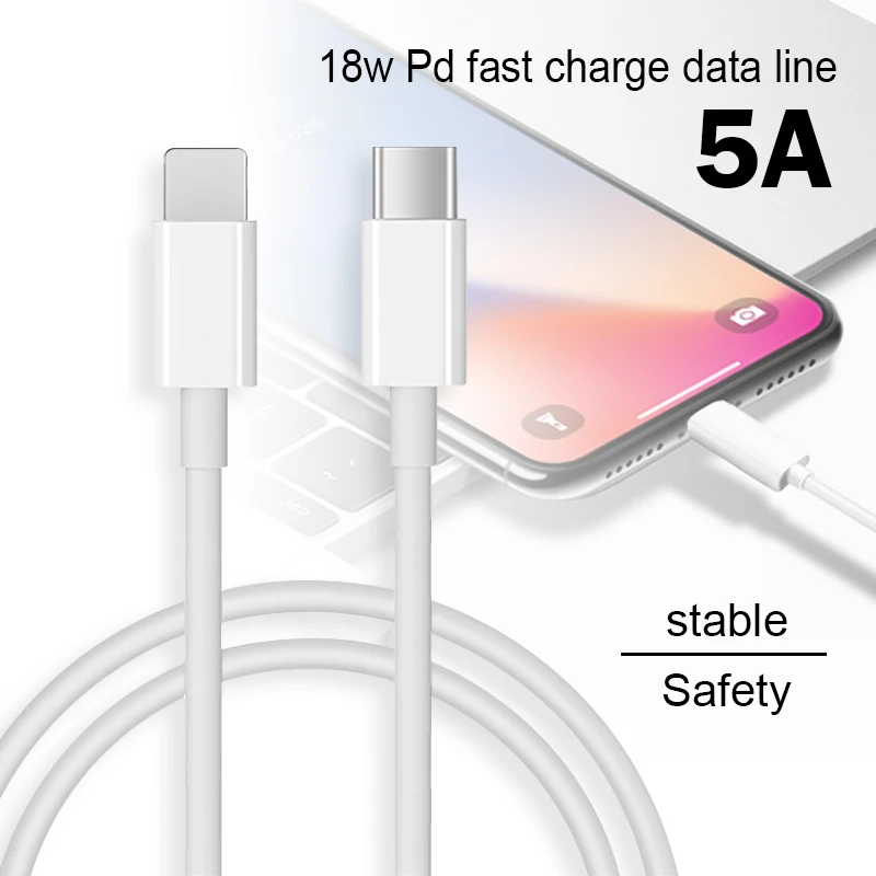 PD кабель для быстрой зарядки и передачи данных для iphone 8/7 XR, кабель для зарядки мобильных телефонов type-c-lightning, супер зарядный кабель 1 м