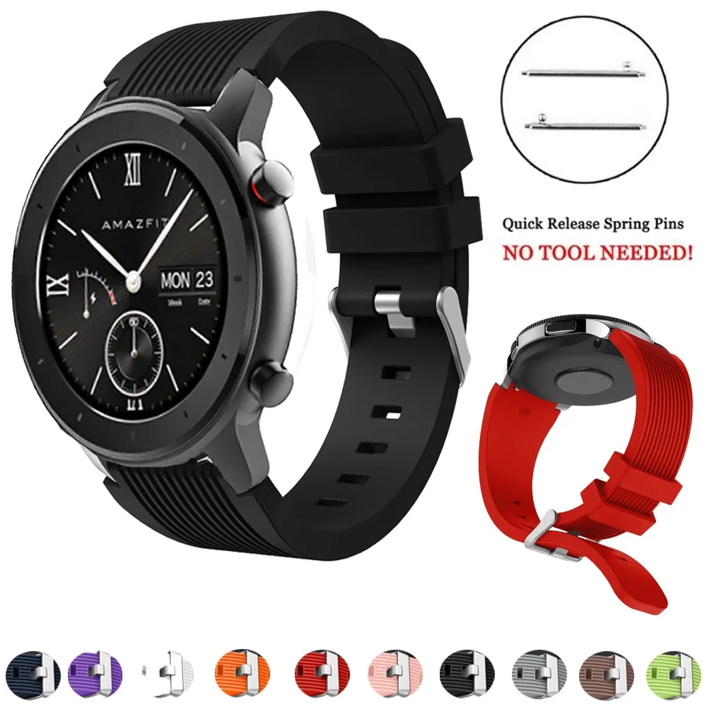 Силиконовый ремешок для часов Huami Amazfit GTR 42 мм спортивный сменный Браслет 20 Bip