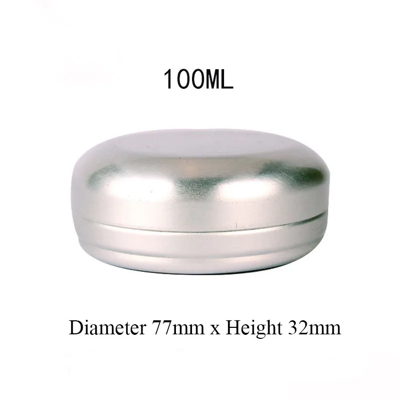 40 Pcs/Lot 100G Silver Aluminum Jar For Cosmetics Storage Soap Case USB Cable Container Cosmetics Powder Jar