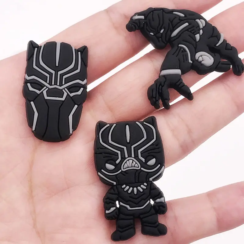 12 шт./компл. мультфильм мягкий Marvel Hero Мстители Черная пантера значок ПВХ плоская