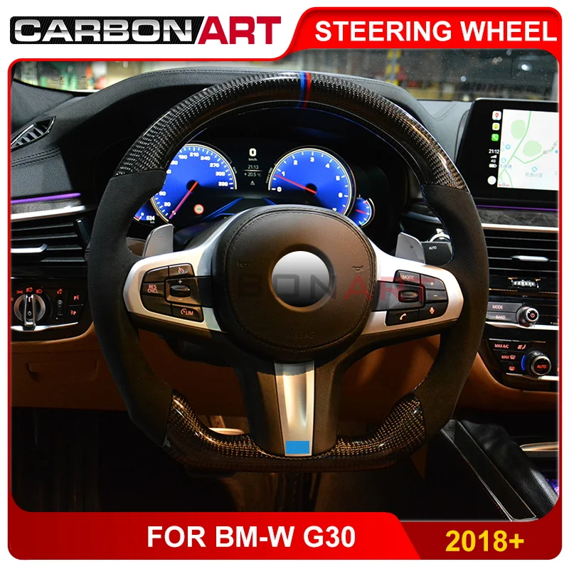 Рулевое колесо из углеродного волокна для BMW G30 525li 530, внутренняя отделка из углеродного волокна g12+ запчасти для автонастройки