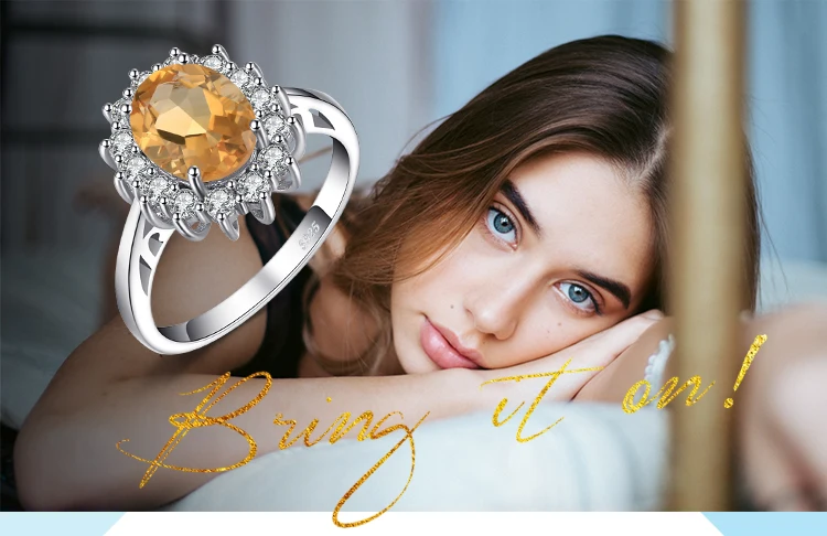 Jewelrypalace 2.3ct Принцесса Диана Уильям Кейт Миддлтон натуральный цитрин кольцо стерлингового серебра 925 Обручальные кольца