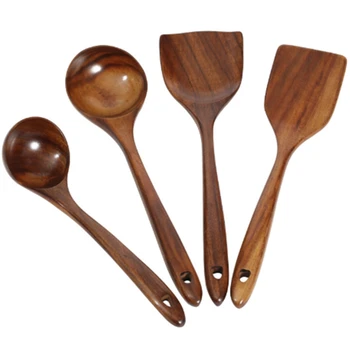 

Natural Wooden Spoon Classic Wooden Kitchen Spoon International Bamboo Kitchen Utensils High Temperature Pressing