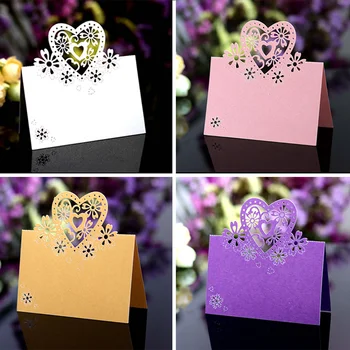 

Gift Card 50 Pcs Love Seats Card Hollow Table Card Wedding Invitation Card White Laser Cut Wedding Invitations Paper Post Card