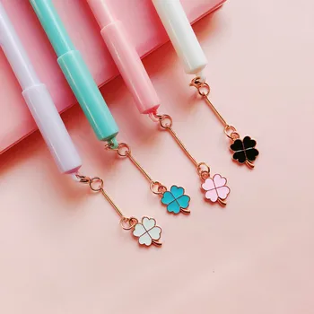 

36PCS Creative Lucky Little Fresh Four-leaf Clover Pendant Cute Korea Gel Pens Student Stationery Pendant Pen
