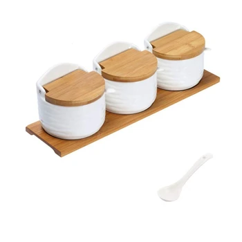 

Sugar and Cream Set,Ceramic Sugar Container with Lid and Spoon