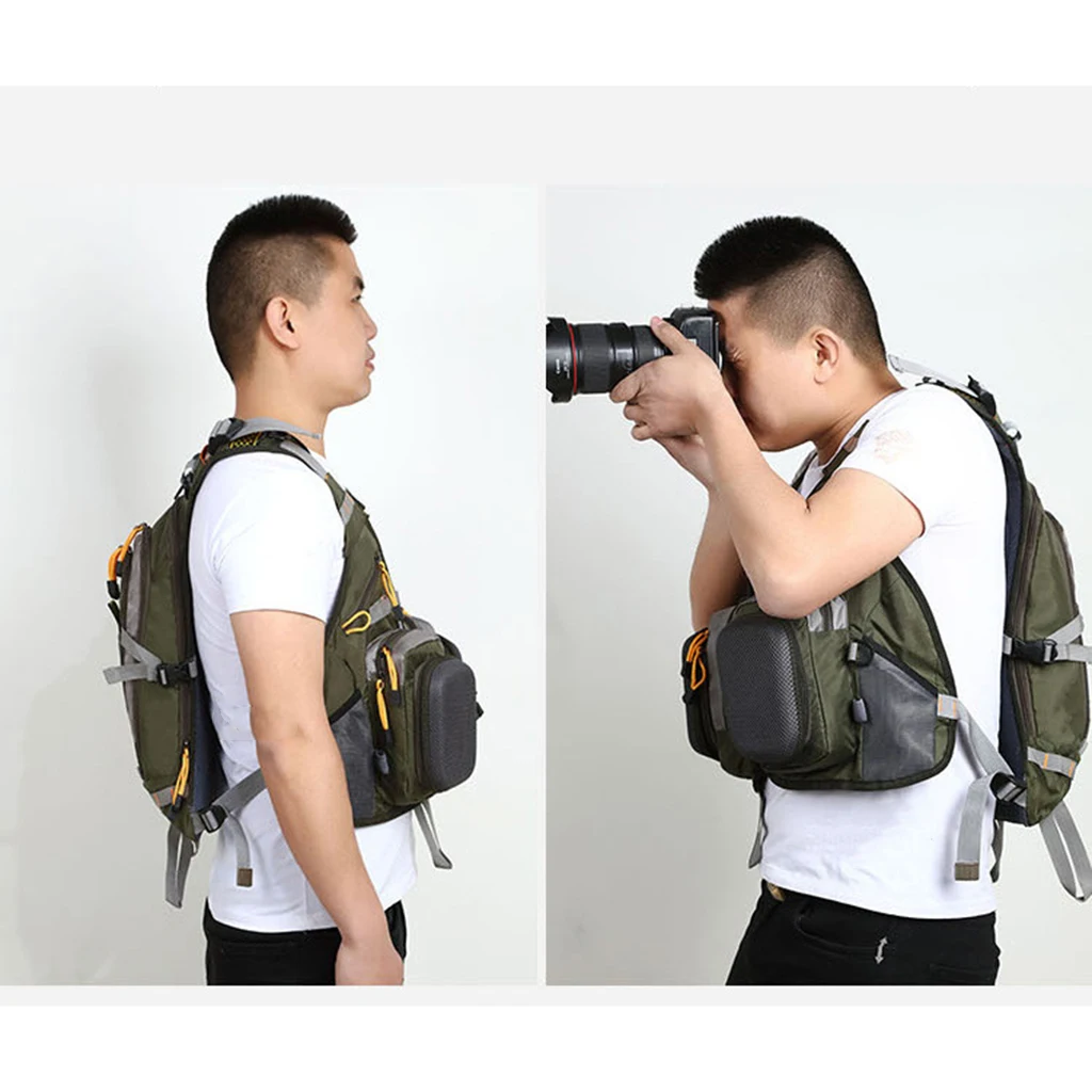 Multi-pocket Fly Fishing Vest Backpack Chest Mesh Bag Adjustable Waistcoat Outdoor Waistcoat Shooting Photographer Vest