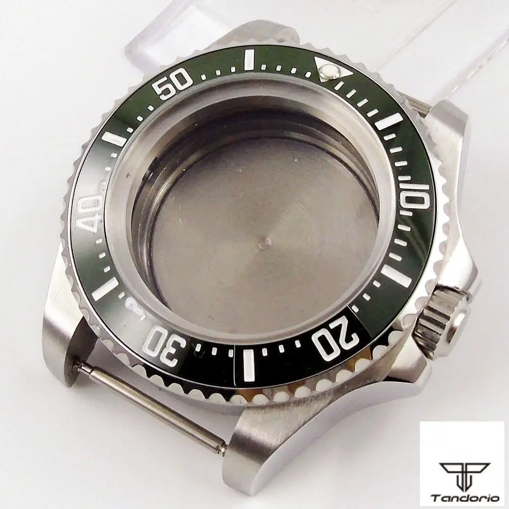 

43mm Watch Case Fit for Miyota 8215 821A NH35 NH36 ETA 2836 DG 2813 Movement Rotating Ceramic Bezel Insert Mineral Glass