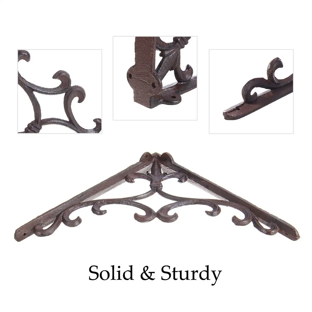 1pcs 주철 삼각형 각도 브래킷 무거운 지원 금속 릴리스 캐치 지원 벽 마운트 선반 브래킷 홈 diy 장식