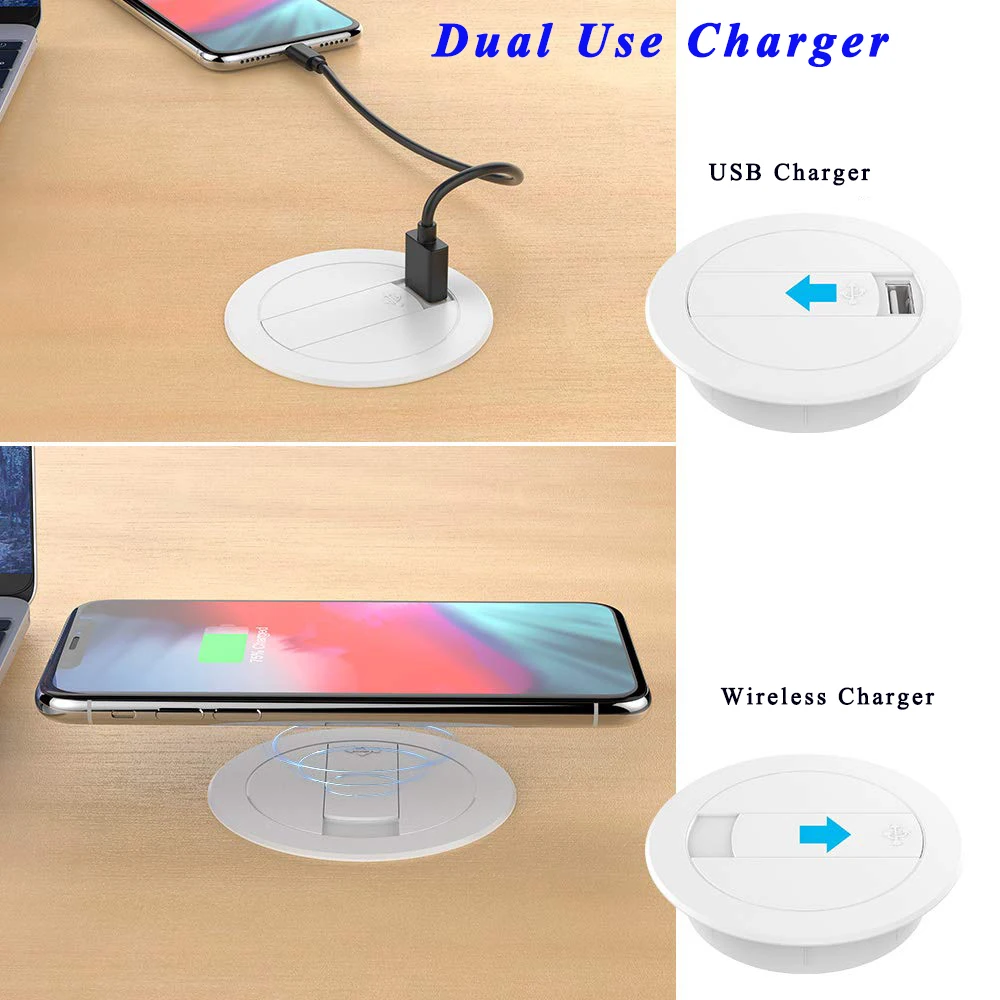 08Embed Desktop Charger Office Desk Wireless Fast Charger 
