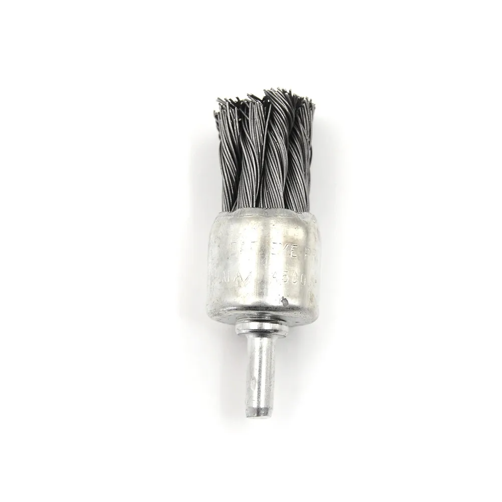 

1pc 6*25mm Stainless Steel With Shank Wire Knot End Brush For Die Grinder or Drill 4,500RPM High Quality