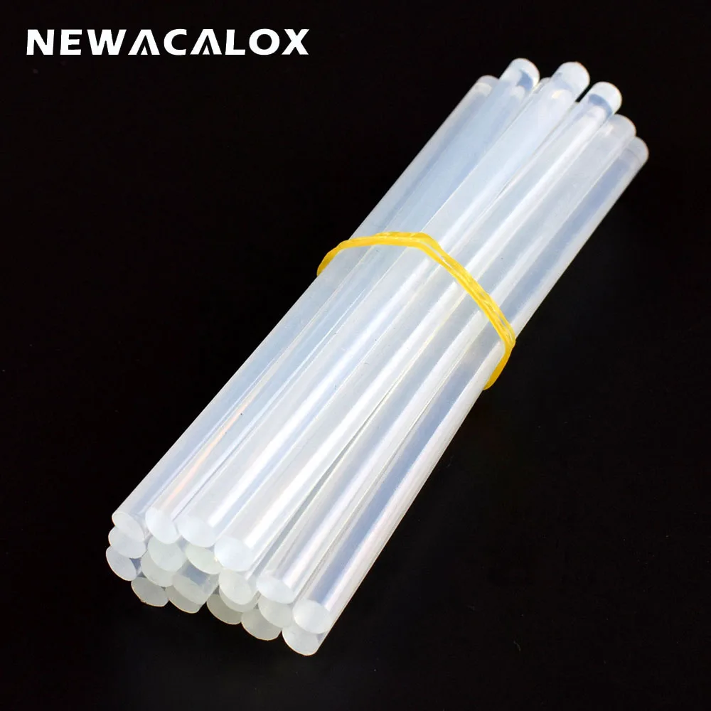 newacalox-20pcs-7mm-x-150mm-white-black-yellow-hot-melt-glue-sticks-for-mini-electric-heat-pistol-glue-gun-craft-diy-repair-tool