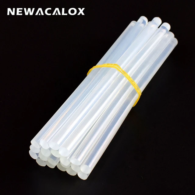 NEWACALOX 20PCS 7mm x 150mm White/Black/Yellow Hot Melt Glue Sticks For  Mini Electric Heat Pistol Glue Gun Craft DIY Repair Tool