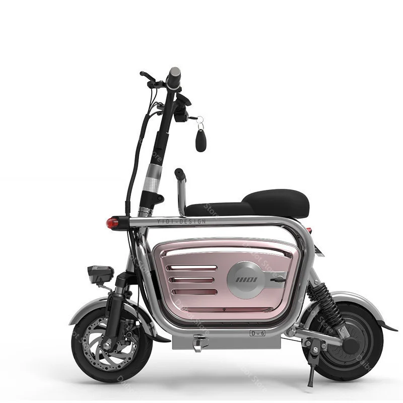 400W 80KM 48V Powerful Electric Bike Electric Bicycles Parent Car AdultsGirls Mini Foldable Electric Scooter BlackPink (28)
