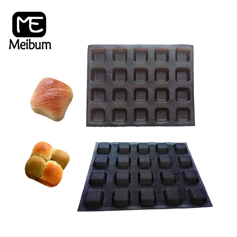 Meibum, 20 полости, квадратная форма для выпечки хлеба, домашняя булочка, багет, Eclair, антипригарный поднос, пористое стекло, волокно, силиконовая форма