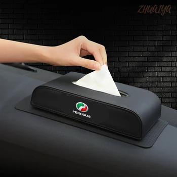 

Car Tissue Box Cover Tissue Box Boxes holder PU Leather towel inside paper Block Accessories For Perodua LOGO