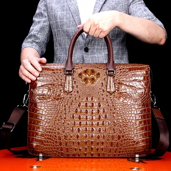 

Briefcase Male Business Affairs Package Handbag Genuine Leather laptop Man messenger computer office bags for men Cowhide Single