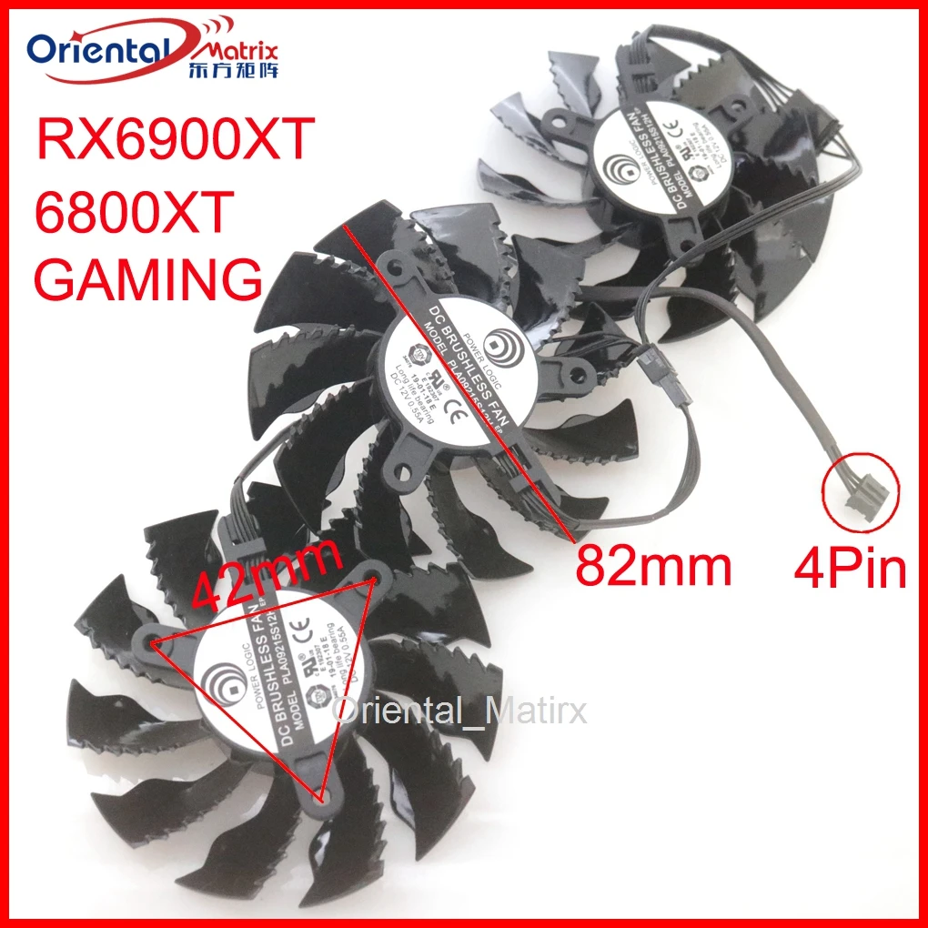 • 12V 0.55A 82Mm 4Pin Per Gigabyte Rx6900Xt 6800Xt 6800 Gaming Scheda Grafica Ventola Di Raffreddamento Vga