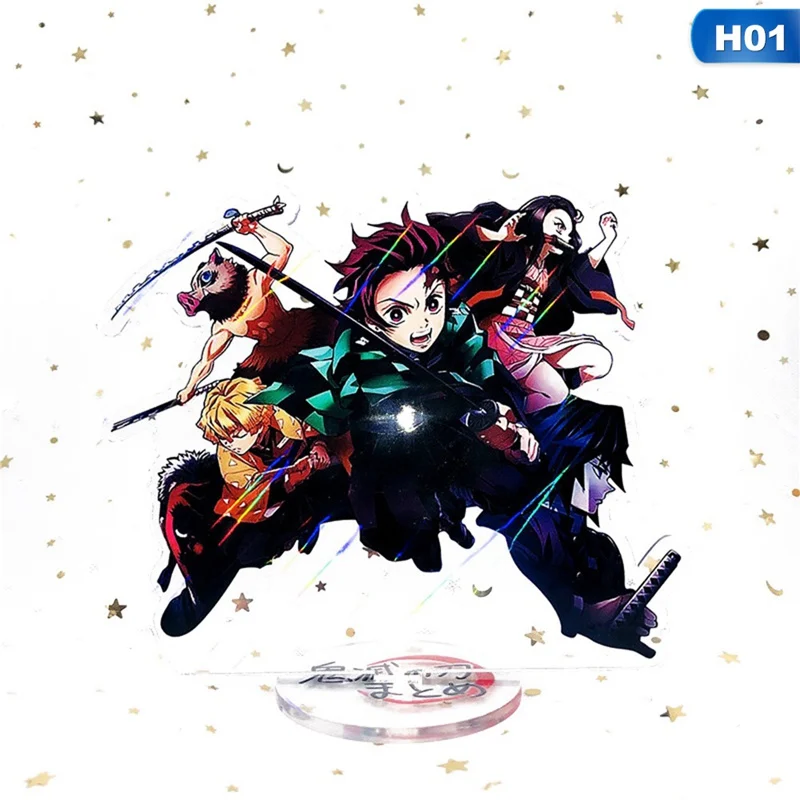 Kimetsu No Yaiba брелок Аниме Demon Slayer Kimetsu No Yaiba фигурка Kamado Tanjirou Kamado Nezuko фигурка на акриловой подставке