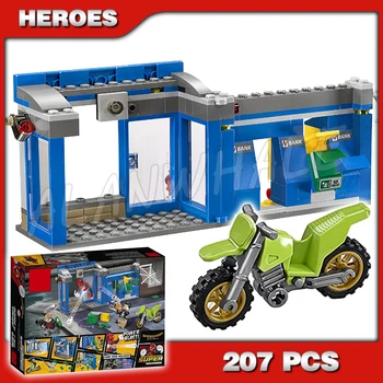 

207pcs Super Heroes Spider-Man ATM Heist Battle Bank 10742 Captain America Man Building Blocks Toys Bricks Compatible with Lago