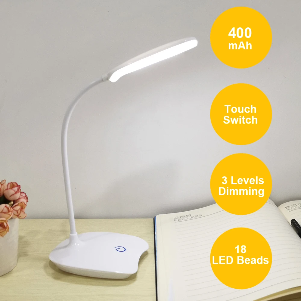 USB Rechargeable LED Stand Desks Table Lamp Adjustable Hose Study Room Light Table Lamp Touch Switch 3 Modes Dimmer Desk Lamps USB Rechargeable LED Stand Desks Table Lamp Adjustable Hose Study Room Light Table Lamp Touch Switch 3 Modes Dimmer Desk Lamps