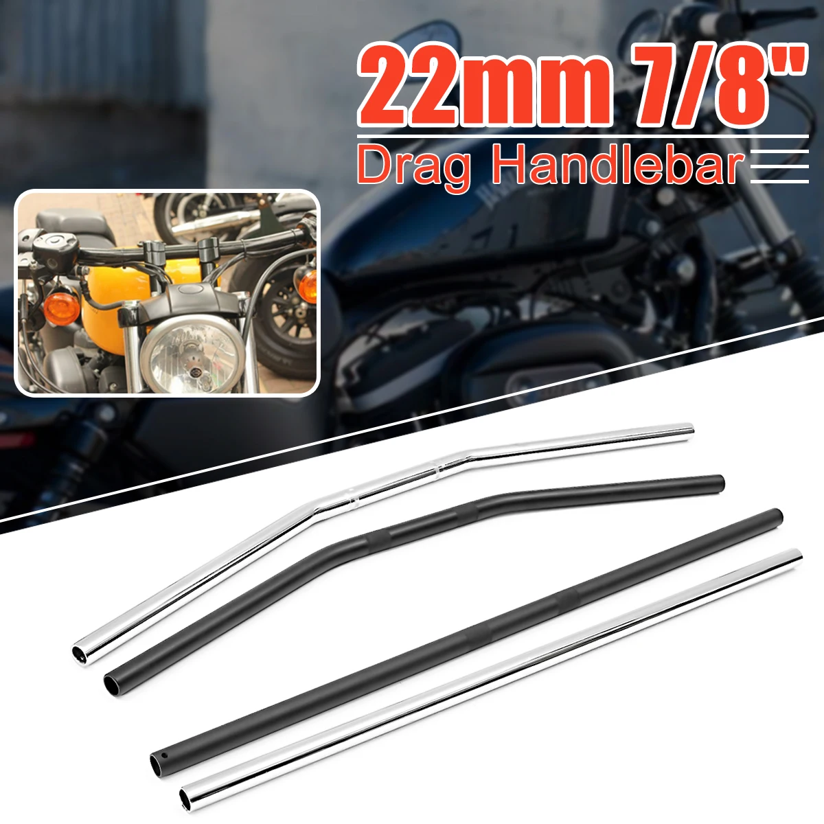 

Hot New 22mm 7/8inch Motorbikes Drag Handlebar Motorcycle For Honda For Yamaha For Kawasaki Triumph Iron Whole Length 800mm