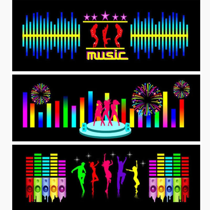 12V Car Sticker Music Rhythm Changes Jumpy Sticker LED Flash Light Lamp Sound Activated Equalizer Rear Window Cool Car-styling