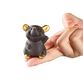 

Tea Pet Yixing Purple Clay Lovely Mouse Statue Kung Fu Tea Set Decor Boutique Figurines Home Decoration Crafts Christmas Gift