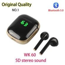 Новинка WK60 tws Bluetooth наушники мини беспроводные наушники PK i 11i12 i99 i10 i30 i500 i200 tws Bluetooth 5,0 стерео бас