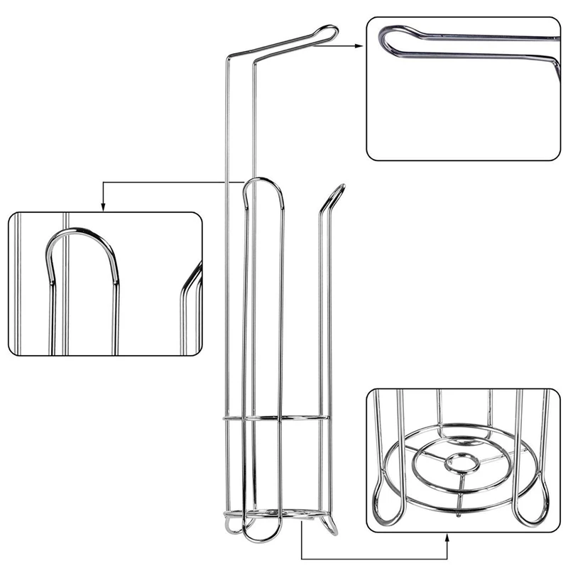 Держатель рулона унитаза свободно стоящий, компактный металлический рулон унитаза для хранения 4 рулонов бумаги, практичный аксессуар для ванной комнаты для туалета o