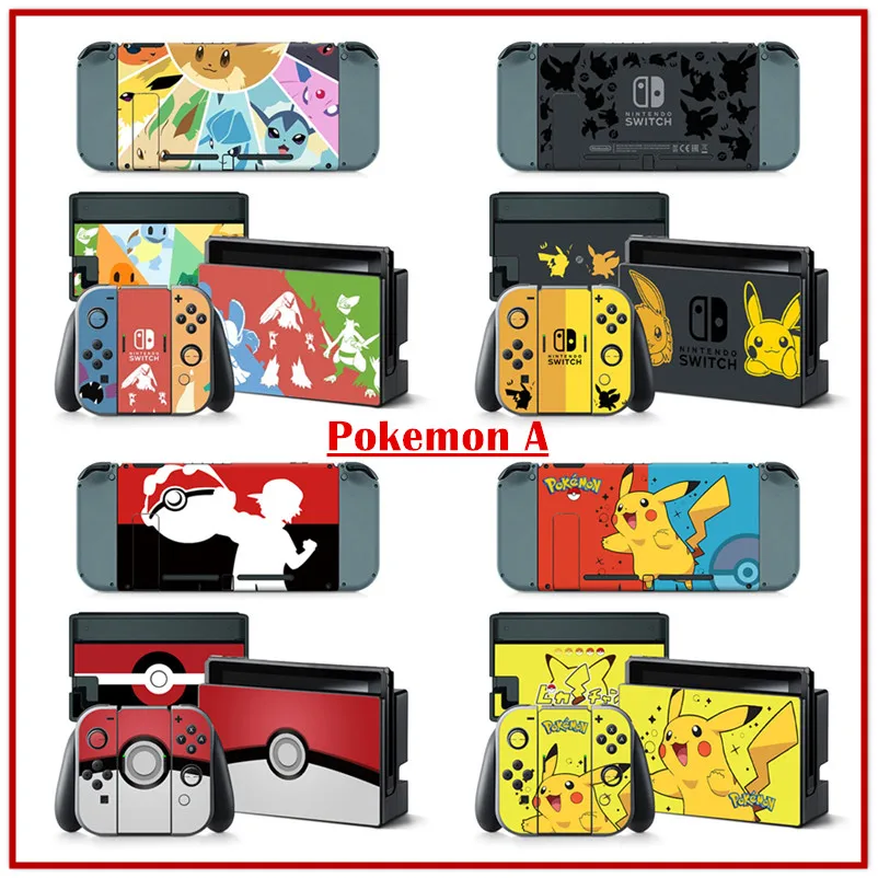 NS Protective Sticker Fashionable Design Colorful Skin for Nintendo Switch Console - Цвет: Pokemon A