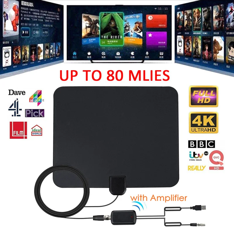 200 миль ТВ антенна 4K 28DBI с высоким коэффициентом усиления 1080P цифровой HD телевизор
