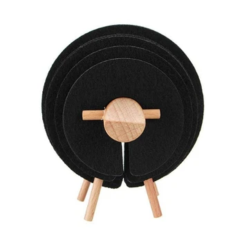 

Sheep Shape Anti Slip Cup Pads Coasters Insulated Round Felt Cup Mats Japan Style Creative Home Office Decor Art Crafts Gift, Bl