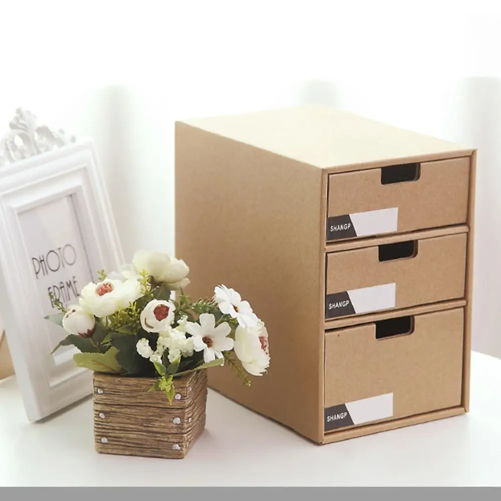 3 Layer Desktop Storage Paper Type Cabinet Desk File Finishing Box