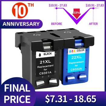

QSYRAINBOW Compatible 21 Black color Ink Cartridge Replacement for HP 21 22 HP21 for Deskjet F2280 F4180 F4100 F2100 F2200 F300