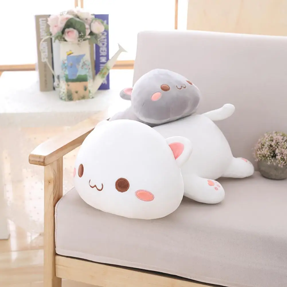 Kawaii Лежа Кот животное кукла плюшевая подушка для отдыха на спине детей игрушка в