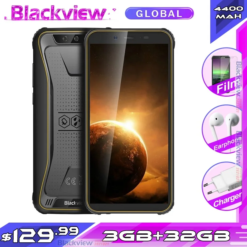 Смартфон Blackview BV5500 Plus разблокированный телефон с экраном 5 дюйма ОЗУ 3 ГБ ПЗУ 32 Android