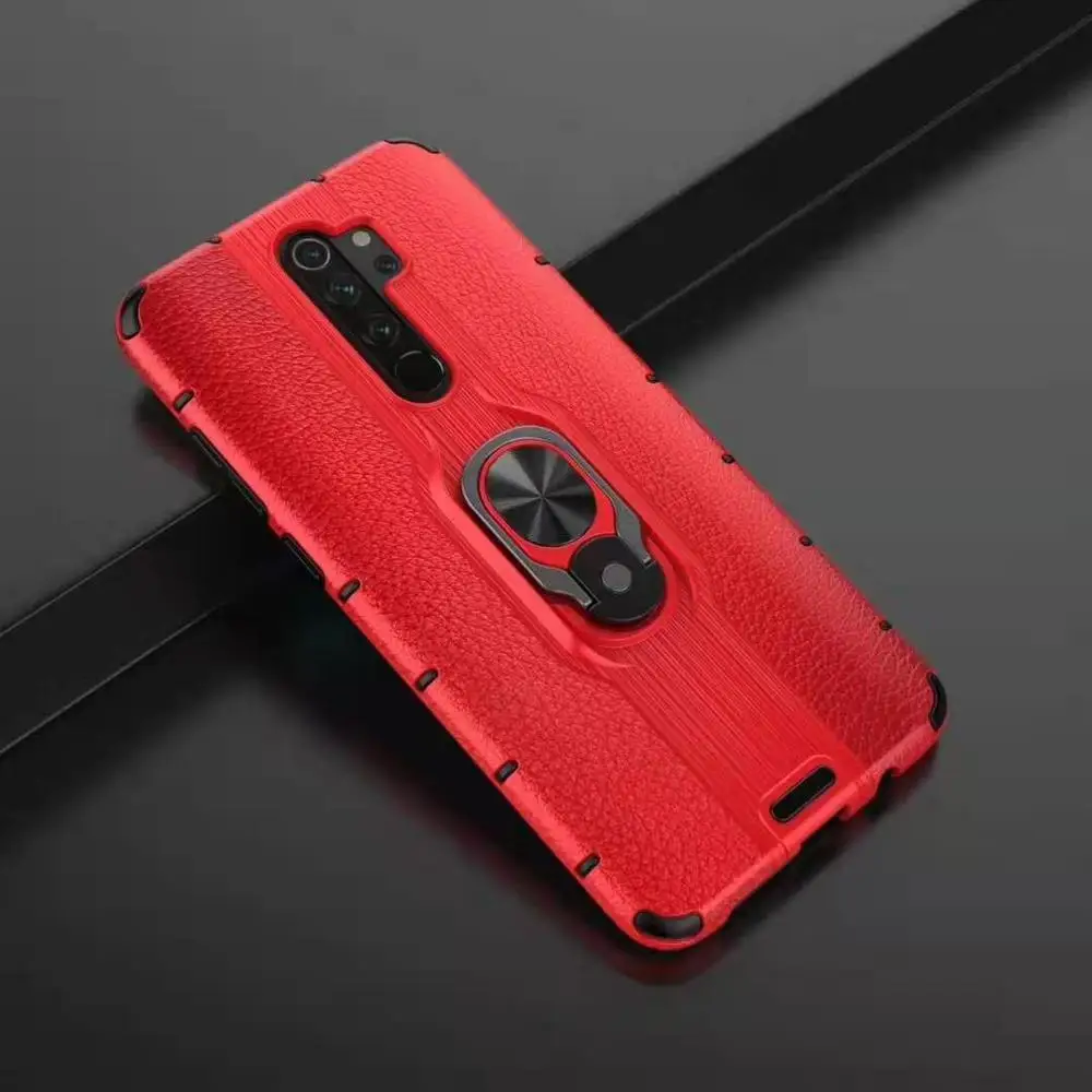 Чехол Xiaomi redmi note8 из кожи, многофункциональное кольцо, ударопрочный защитный чехол redmi note8 pro, задняя крышка из ТПУ - Цвет: Красный