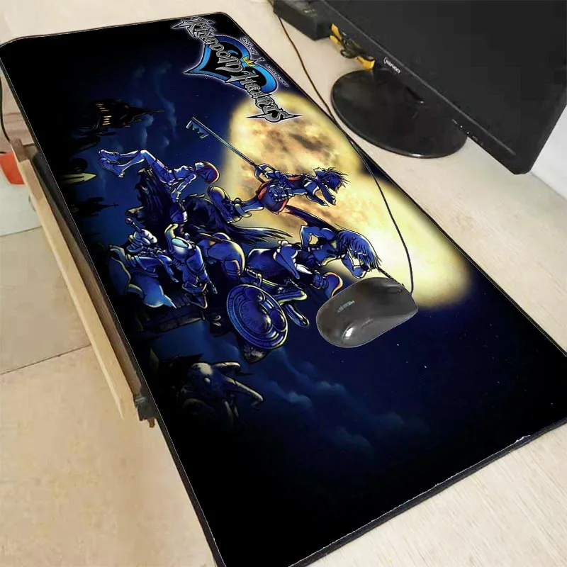 Large Anime Mouse Pad Gamer Mousepad Rubber Gaming Desk Mat with Locking Edge for Kingdom Hearts Fo