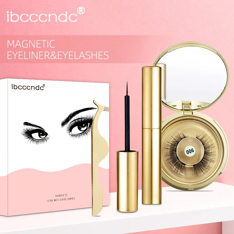 

Glod Magnetic Liquid Eyeliner & Magnetic False Eyelashes & Tweezer Set Waterproof Long Lasting Eyeliner False Eyelashes