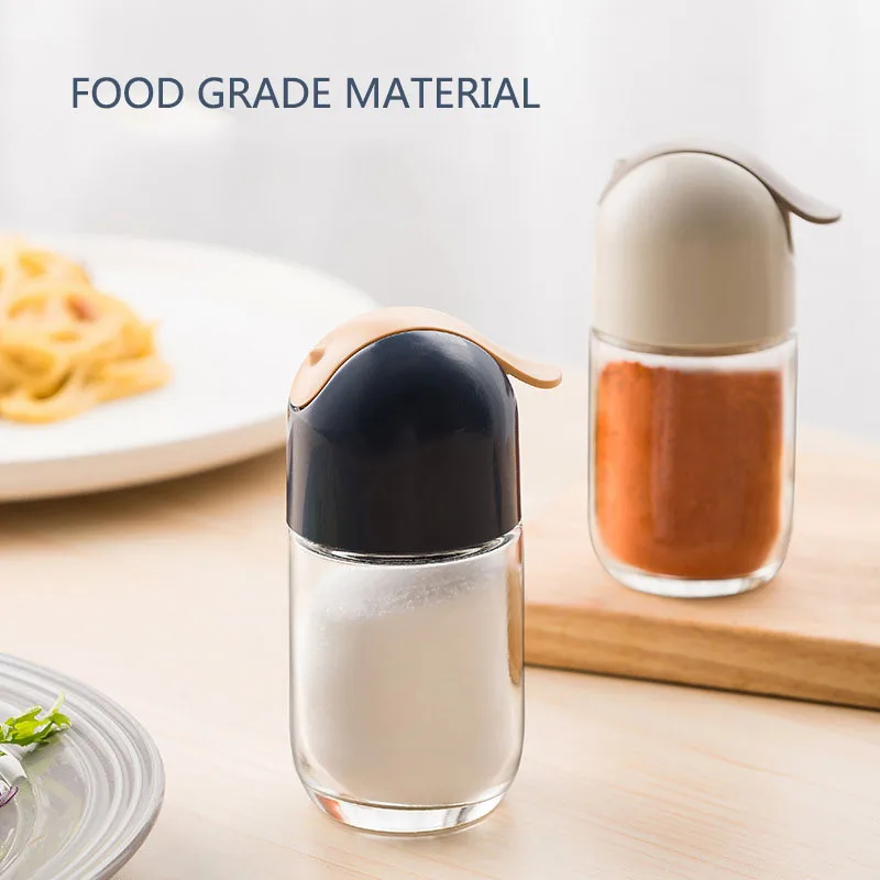 Kitchen Glass Spice Storage Jars With Lid Salt and Pepper Shakers Set Seasoning Organizer Herbs Soy Sauce Oil Bottle With Label