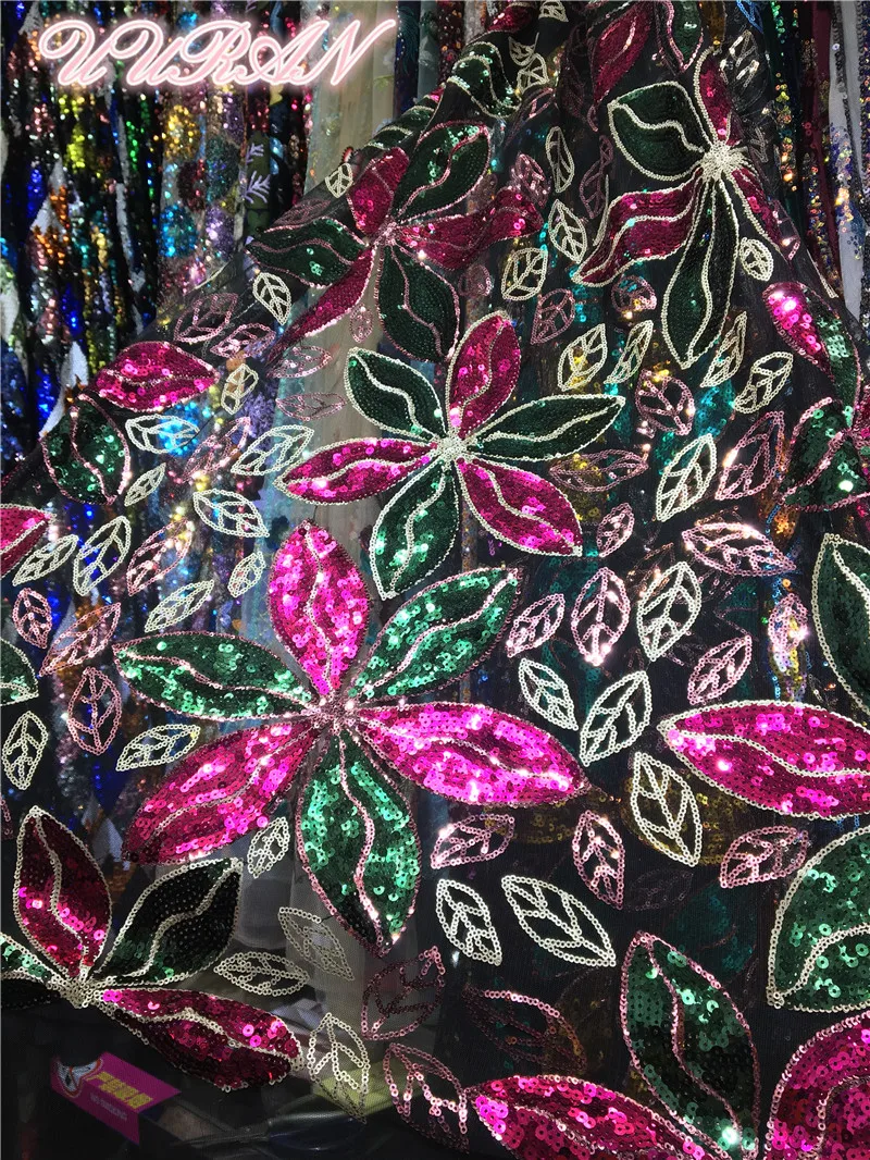 Красивая блестящая длинная сетчатая ткань с блестками свадебное платье ткань-сетка с пайетками DIY швейная одежда блестящая ткань с блестками