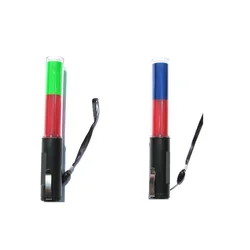 OutdoorDouble couleur clignotant de sécurité, lampe de poche de circulation, bâton de 26CM de long aimant en bas 