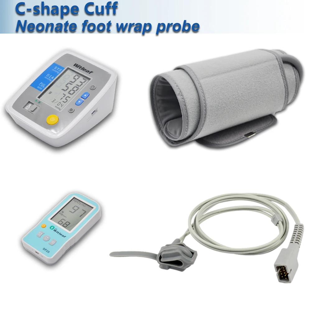 CShape Neonate wrap Ручка Пульсоксиметр SpO2 и монитор артериального давления Arm BP семейный подарок для здоровья - Цвет: CShape Neonate wrap