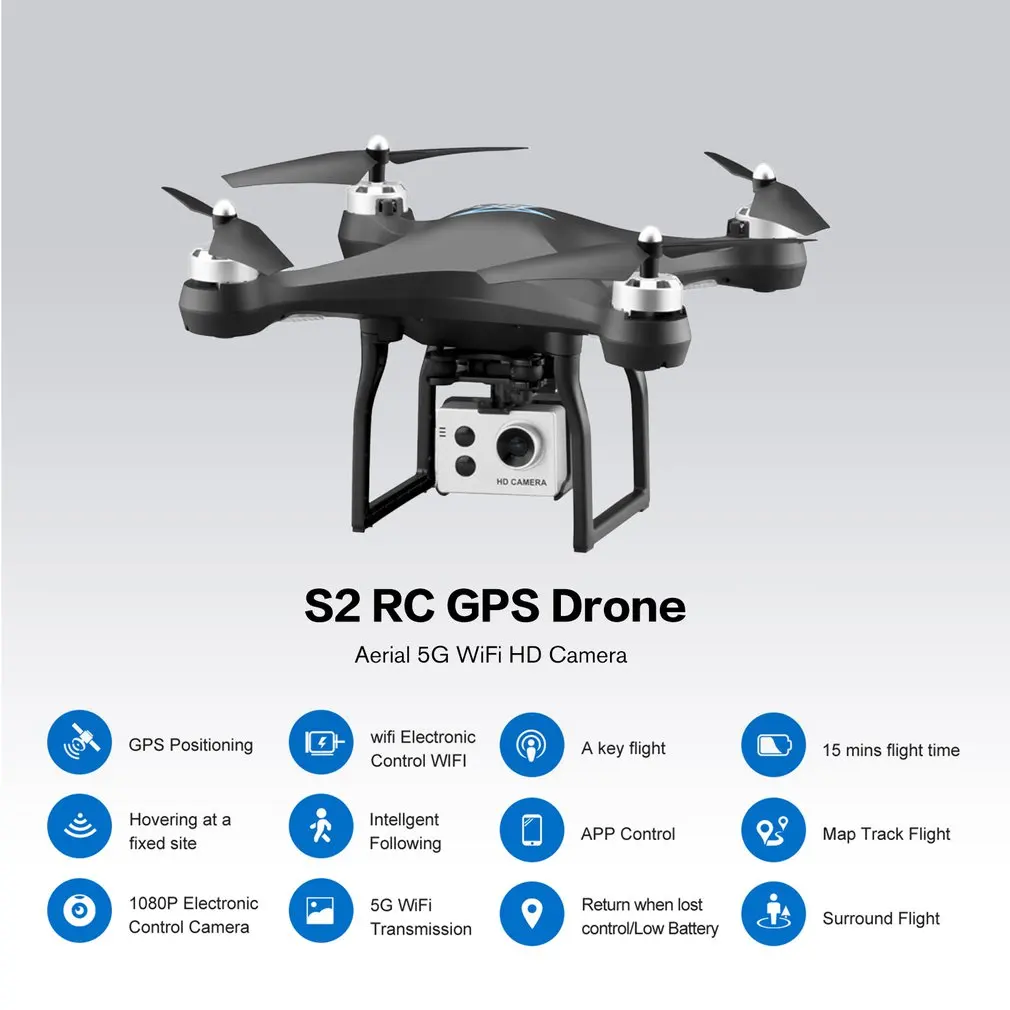 S2 RC GPS Drone Aerial 5G WiFi 720P 1080P HD Camera with ESC Profissional Wide-angle APP Control Drone One Key Return