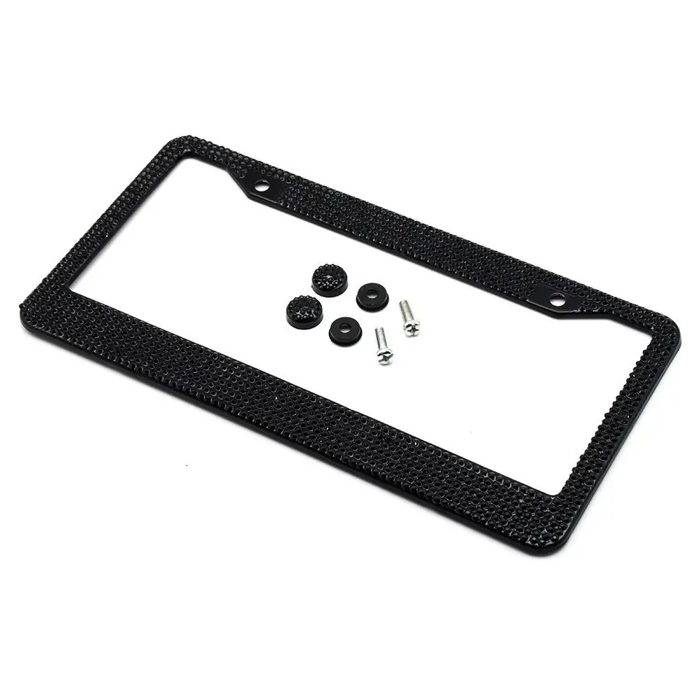 Dragonpad рамка номерного знака из нержавеющей стали, 8 строк полноцветный калибровочный набор с алмазной рамкой номерного знака и крышкой