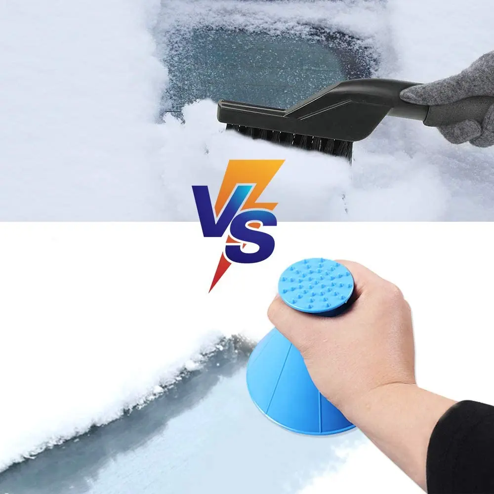  3 Pcs Magical Ice Scrapers for Car Windshield, Round