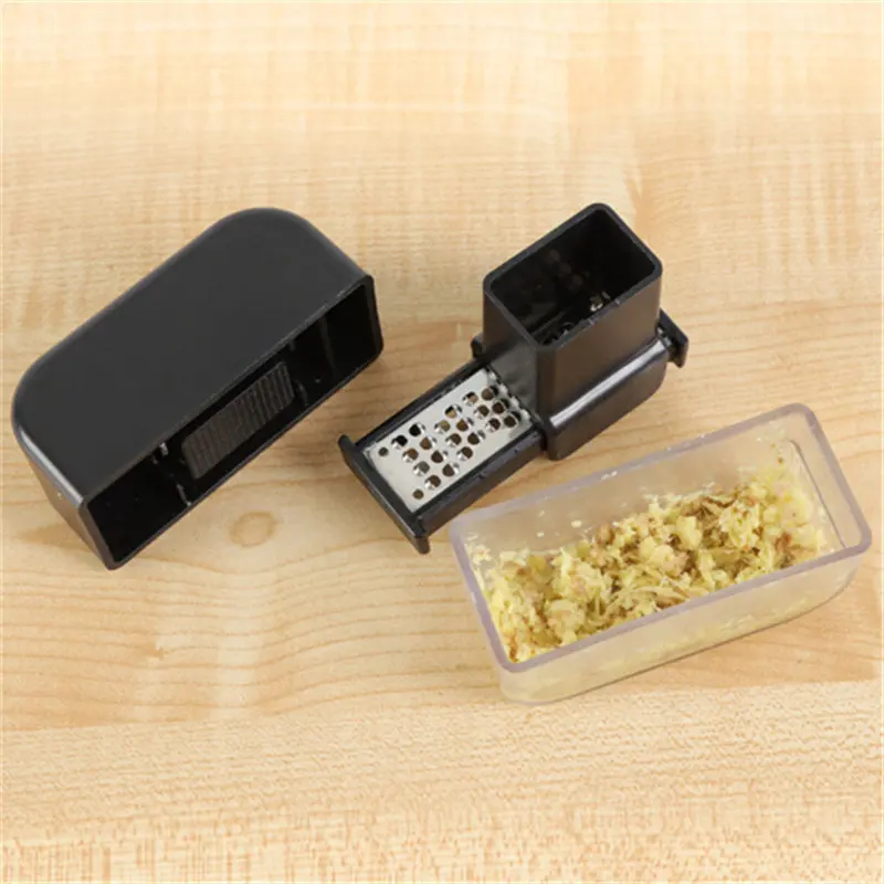 1 pc Multifunction Garlic Press Stainless Steel Ginger Grinder Kitchen Cooking Garlic Cutter Two-way Sliding Garlic Press